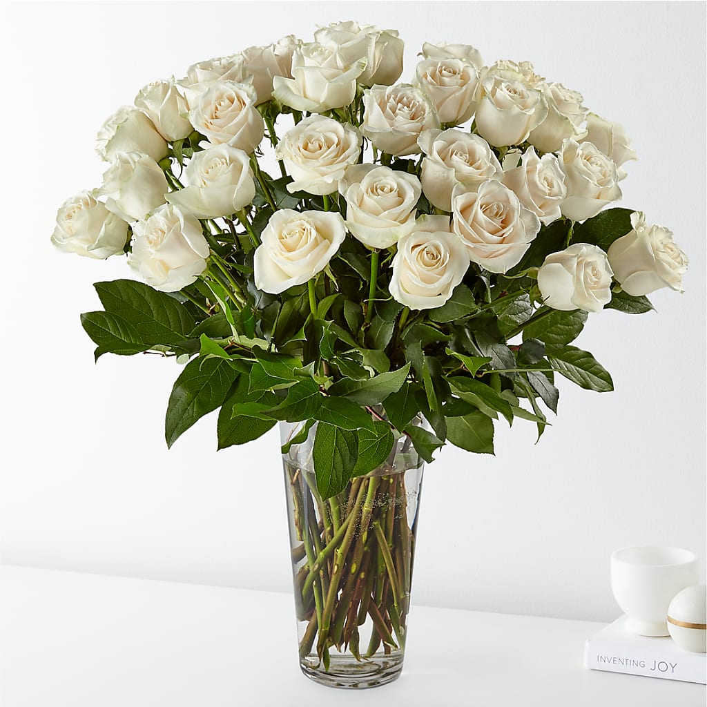 Long Stem White Rose Bouquet – Woodbury Flowers, Woodbury GA