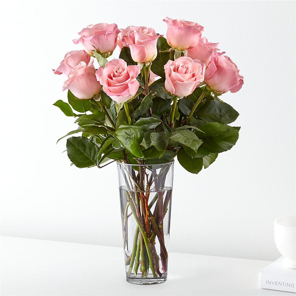 Long Stem Pink Rose Bouquet – Woodbury Flowers, Woodbury GA