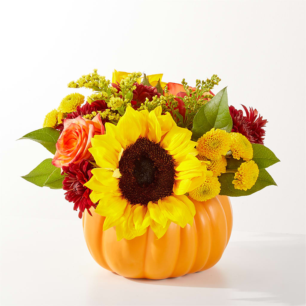 Golden Gourd Pumpkin Bouquet – Woodbury Flowers, Woodbury GA