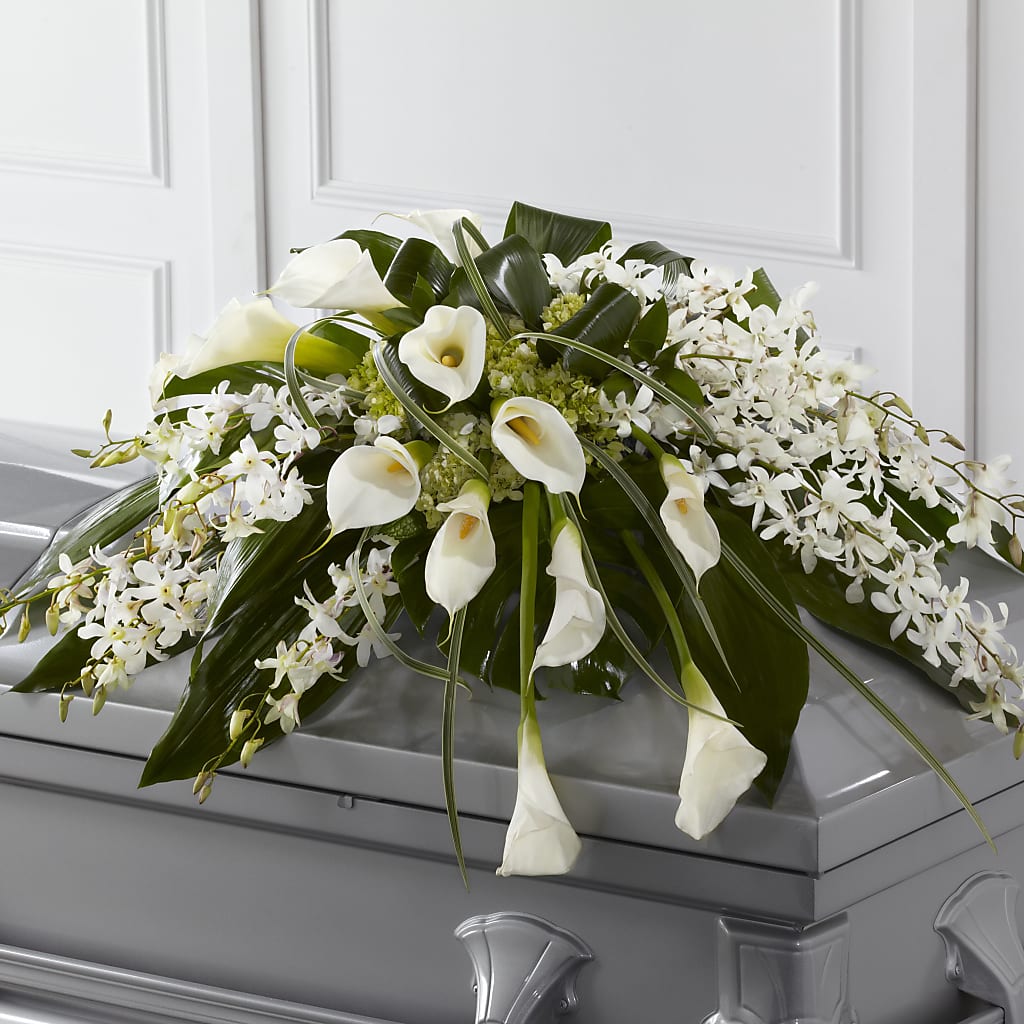 Angel Wings Casket Spray – Woodbury Flowers, Woodbury GA
