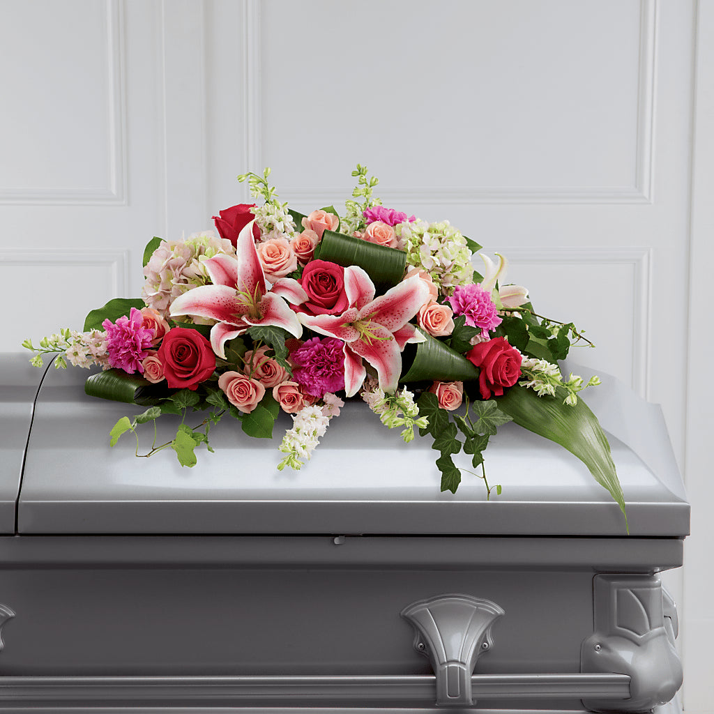 Splendid Grace Casket Spray – Woodbury Flowers, Woodbury GA