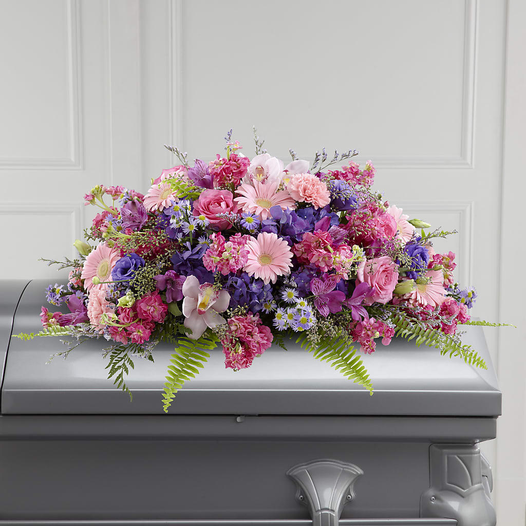 Glorious Garden Casket Spray – Woodbury Flowers, Woodbury GA