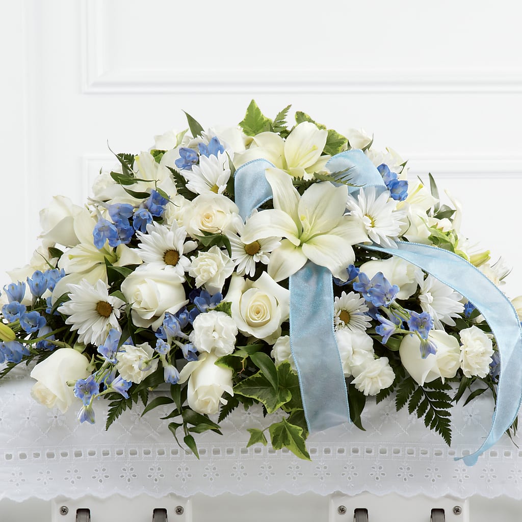 Tender Treasure Casket Spray – Woodbury Flowers, Woodbury GA