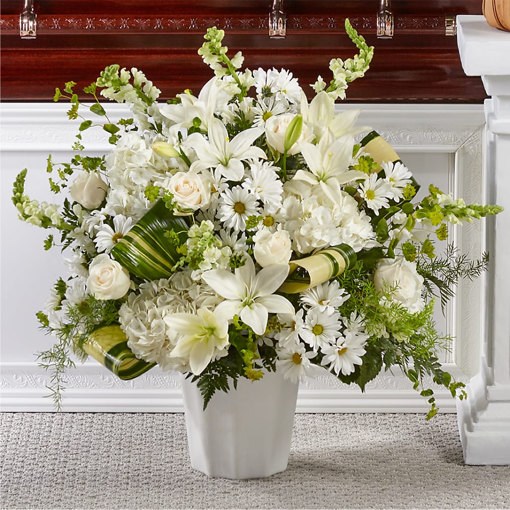 Thoughts of Tranquility Floor Basket – Woodbury Flowers, Woodbury GA