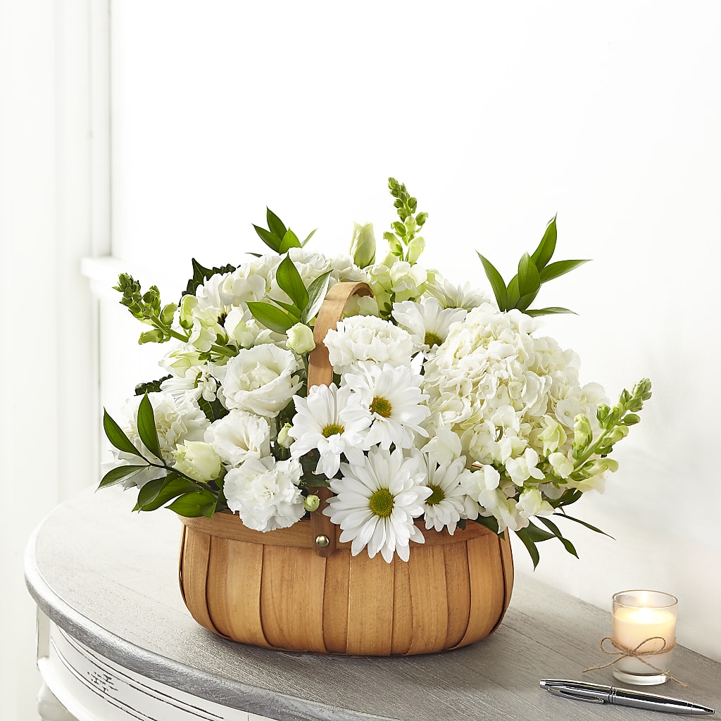 Pure Ivory Basket – Woodbury Flowers, Woodbury GA