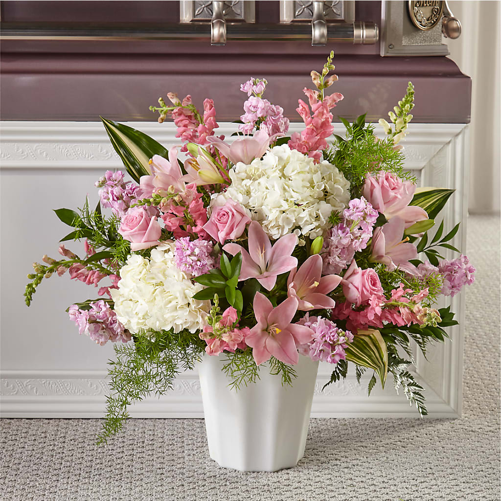 Simply Serene Floor Basket – Woodbury Flowers, Woodbury GA