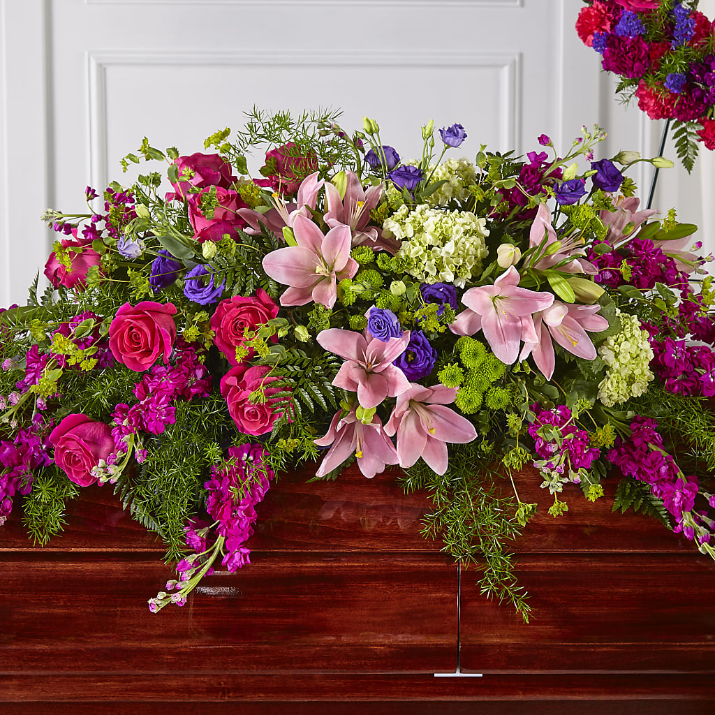 Radiant Tribute Casket Spray – Woodbury Flowers, Woodbury GA