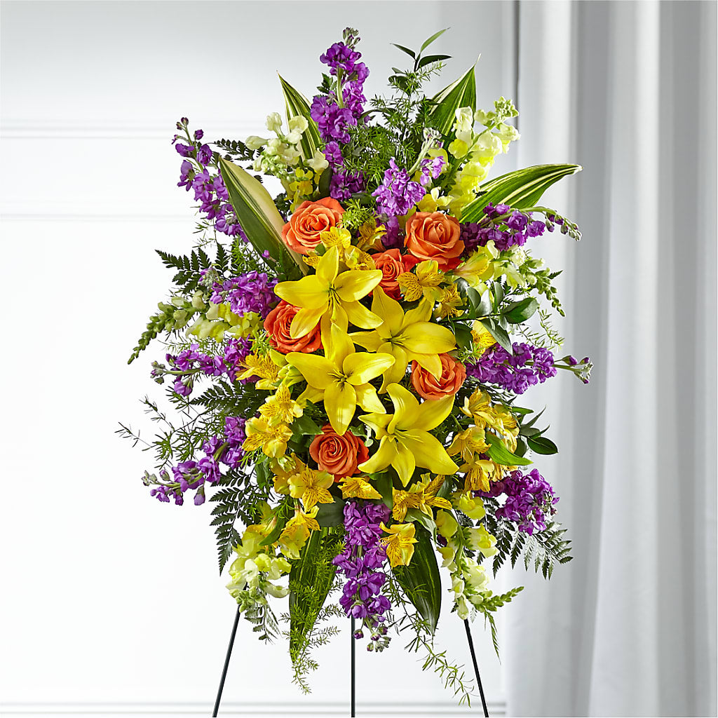 Thoughtful Prayers Standing Spray – Woodbury Flowers, Woodbury GA