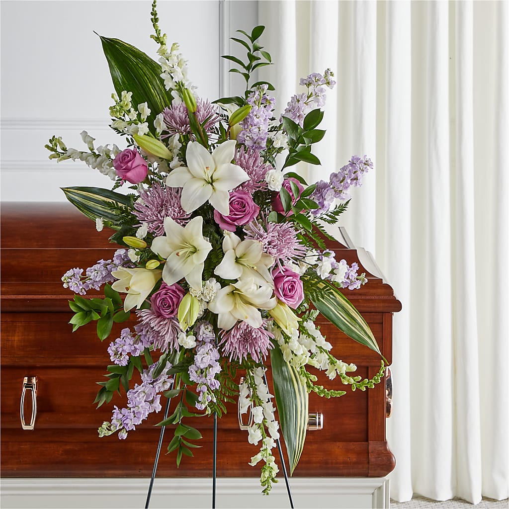 Grateful Hearts Standing Spray – Woodbury Flowers, Woodbury GA