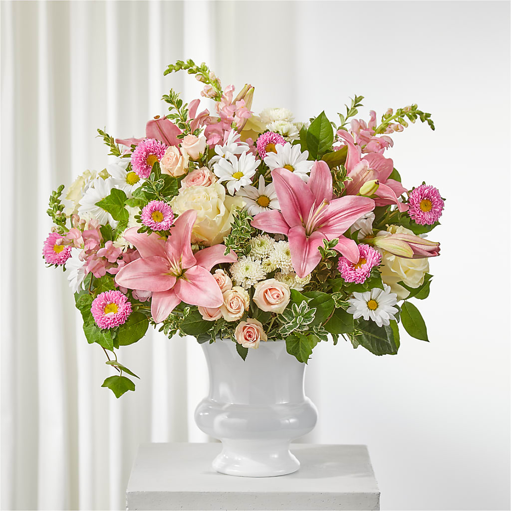 Empathetic Blooms Urn Arrangement – Woodbury Flowers, Woodbury GA