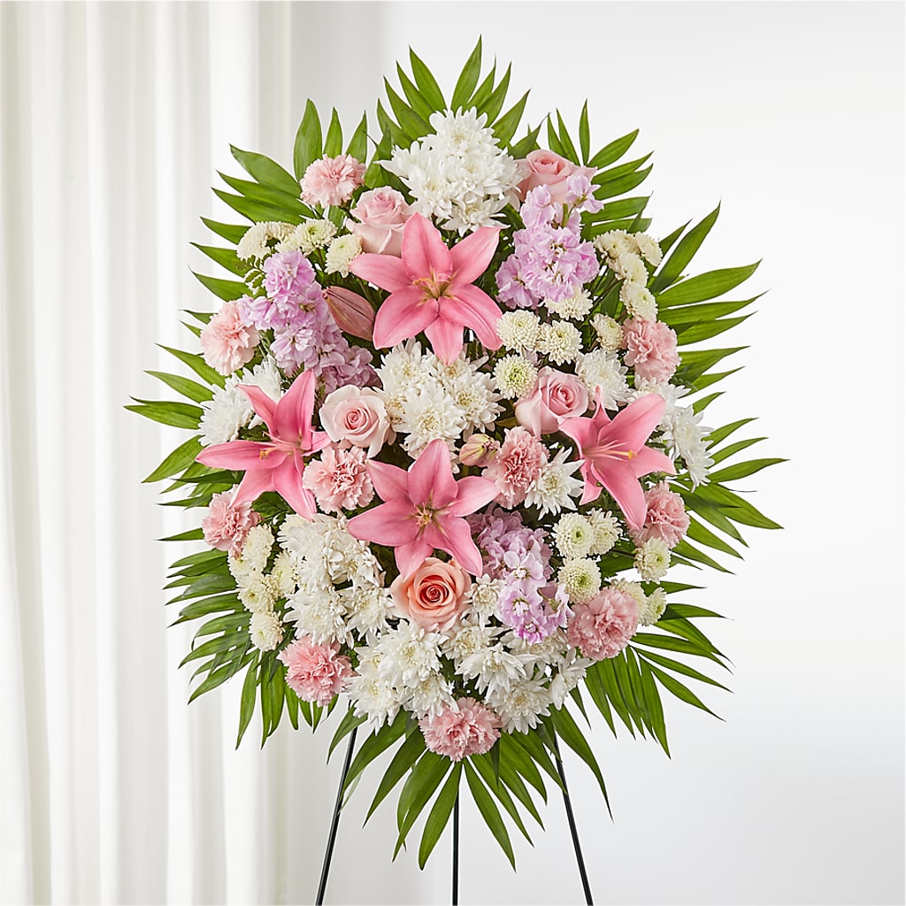 Offering Solace Standing Spray – Woodbury Flowers, Woodbury GA