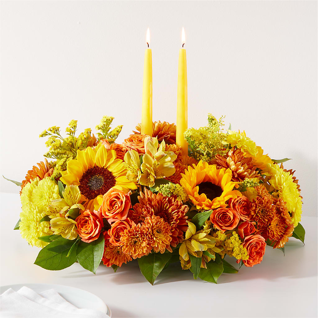 Autumn Harmony Centerpiece – Woodbury Flowers, Woodbury GA