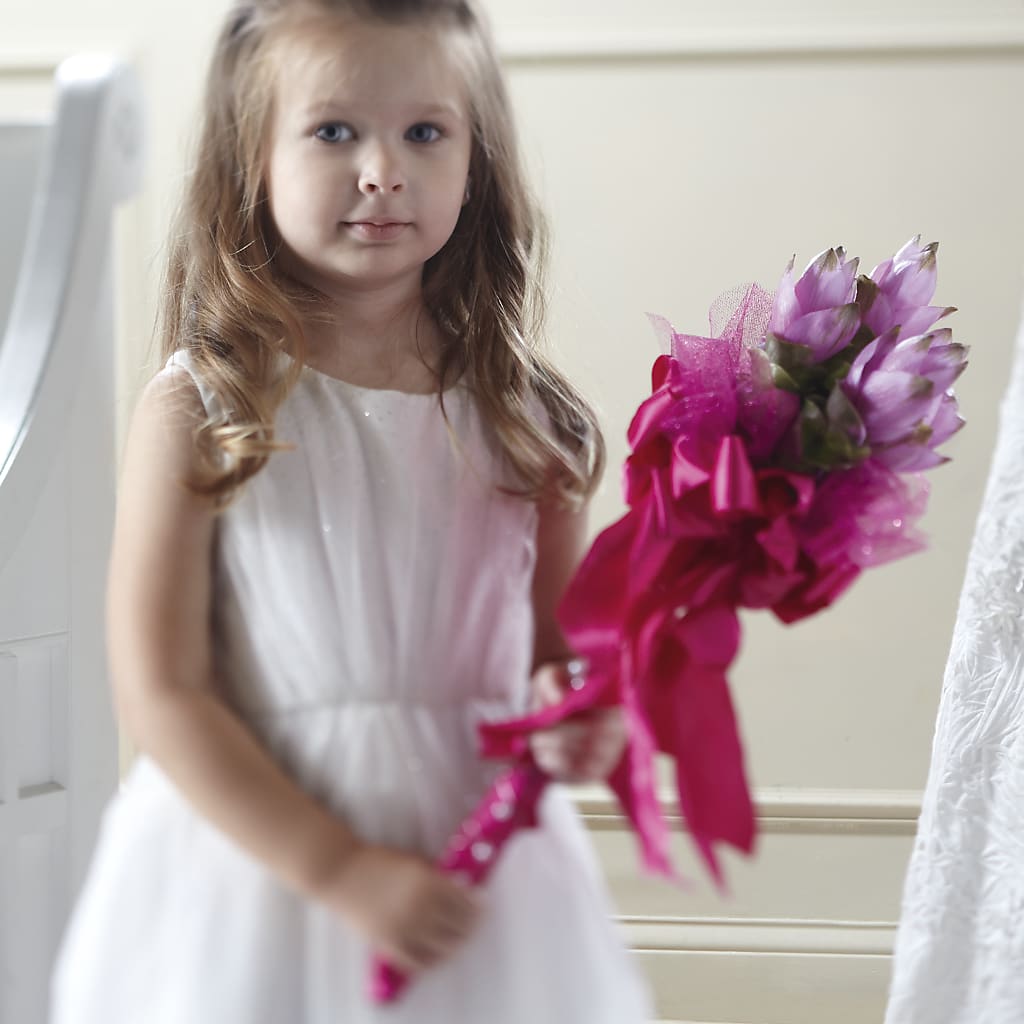 Sparkle Pink Flower Girl Bouquet – Woodbury Flowers, Woodbury GA