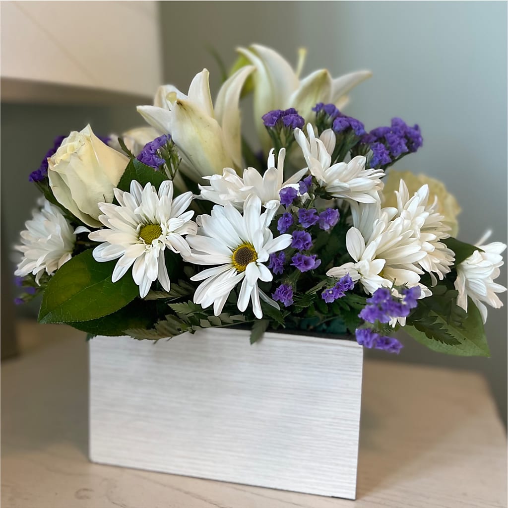 Beyond Blue Box Bouquet –  Woodbury Flowers, Woodbury GA