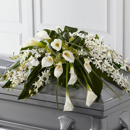 Angel Wings Casket Spray –  Woodbury Flowers, Woodbury GA