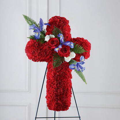 Faithful Hero Floral Cross –  Woodbury Flowers, Woodbury GA