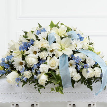 Tender Treasure Casket Spray –  Woodbury Flowers, Woodbury GA