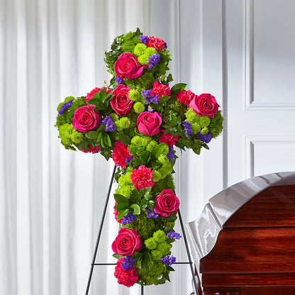 Tribute Rose Floral Cross –  Woodbury Flowers, Woodbury GA