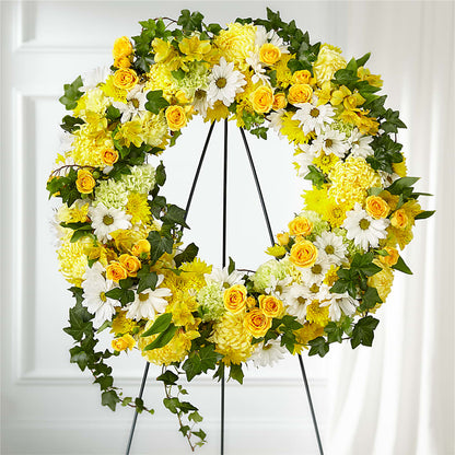 Golden Remembrance Wreath –  Woodbury Flowers, Woodbury GA