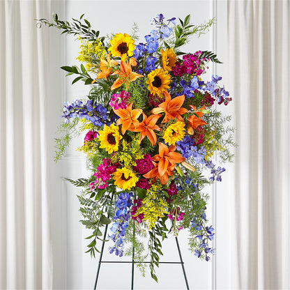 Sunlit Memories Standing Spray (Standard) –  Woodbury Flowers, Woodbury GA