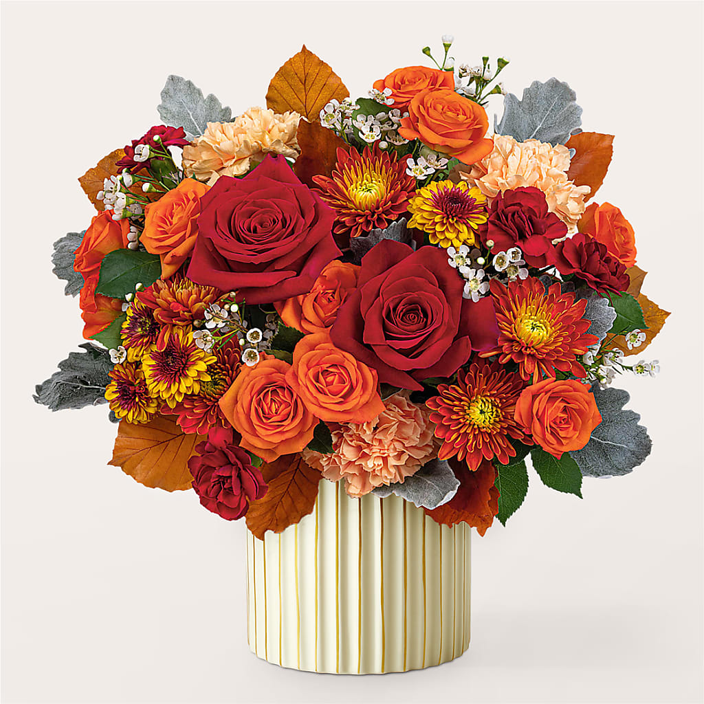 Merlot Bouquet with Ivory Vase –  Woodbury Flowers, Woodbury GA