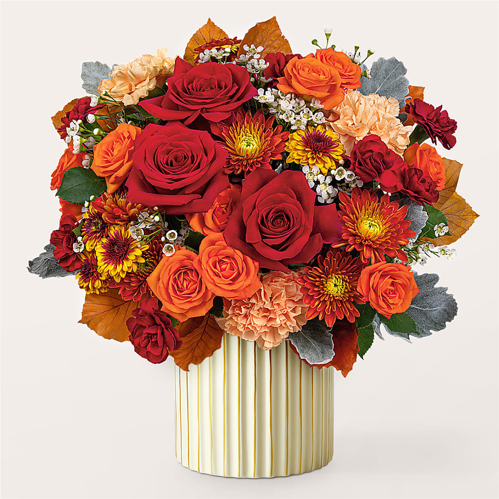 Merlot Bouquet with Ivory Vase –  Woodbury Flowers, Woodbury GA