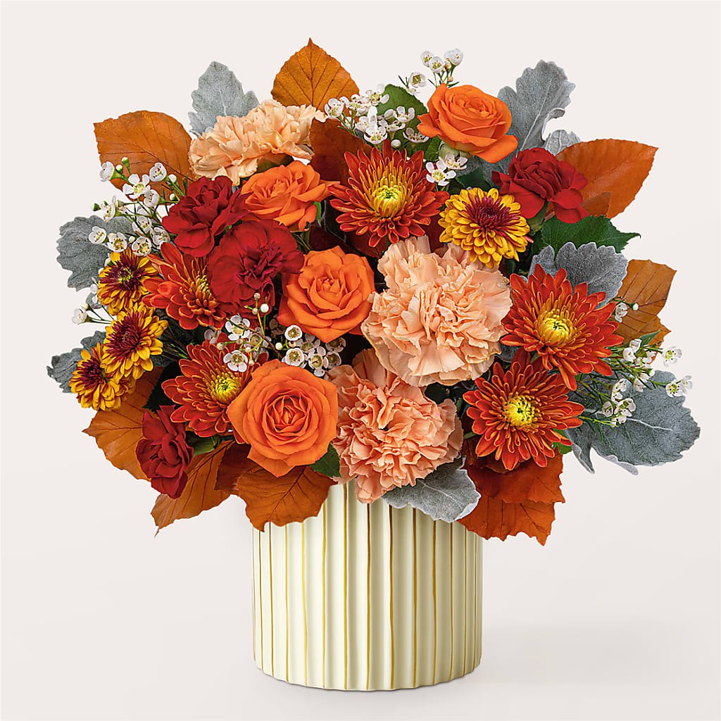 Merlot Bouquet with Ivory Vase –  Woodbury Flowers, Woodbury GA
