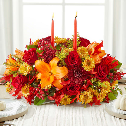 Autumn's Embrace Centerpiece –  Woodbury Flowers, Woodbury GA