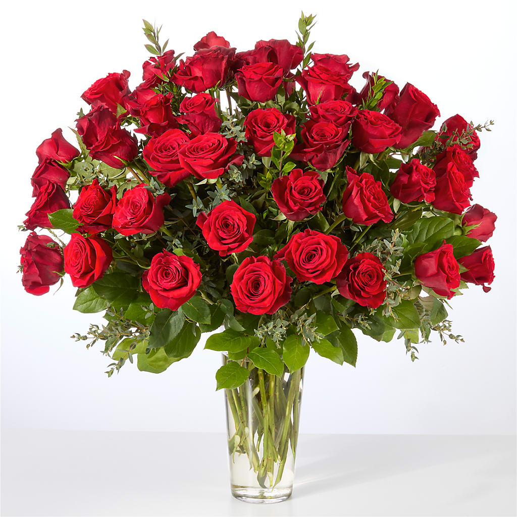 Forever Yours Fifty Stem Red Rose Bouquet –  Woodbury Flowers, Woodbury GA
