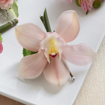 Pink Cymbidium Boutonniere –  Woodbury Flowers, Woodbury GA