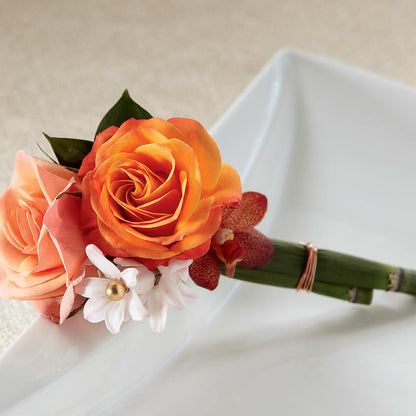 Sunset Dream Boutonniere –  Woodbury Flowers, Woodbury GA
