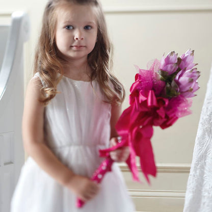 Sparkle Pink Flower Girl Bouquet –  Woodbury Flowers, Woodbury GA